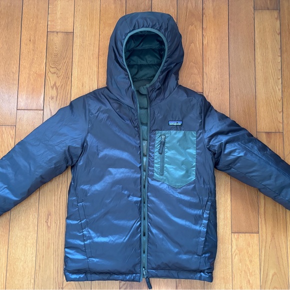 Patagonia Down Reversible kaki/ black Puffer Jacket - Picture 3 of 6